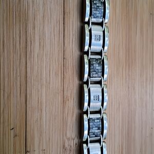 Zales Silver and Black Men's Bracelet